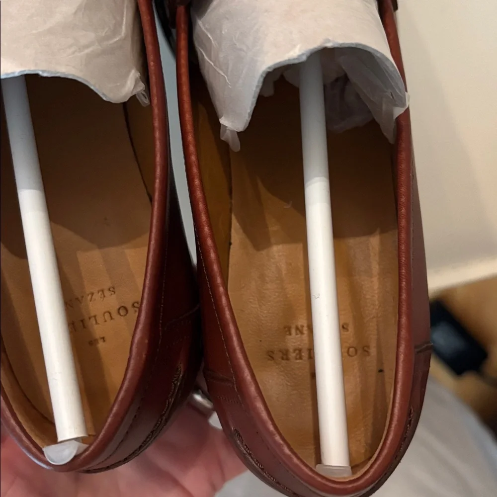 Sezane Chestnut Leather Flats - Picture 8 of 8